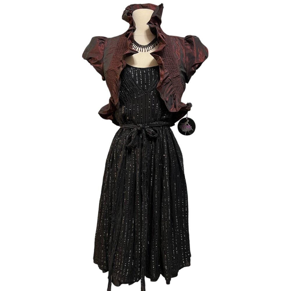 Burgundy red and black two tone jacket - Picture 5 of 9